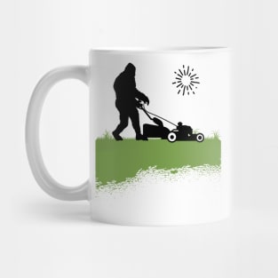 Bigfoot, the Lawn Mowing Sasquatch: Taming and Cutting Grass Mug